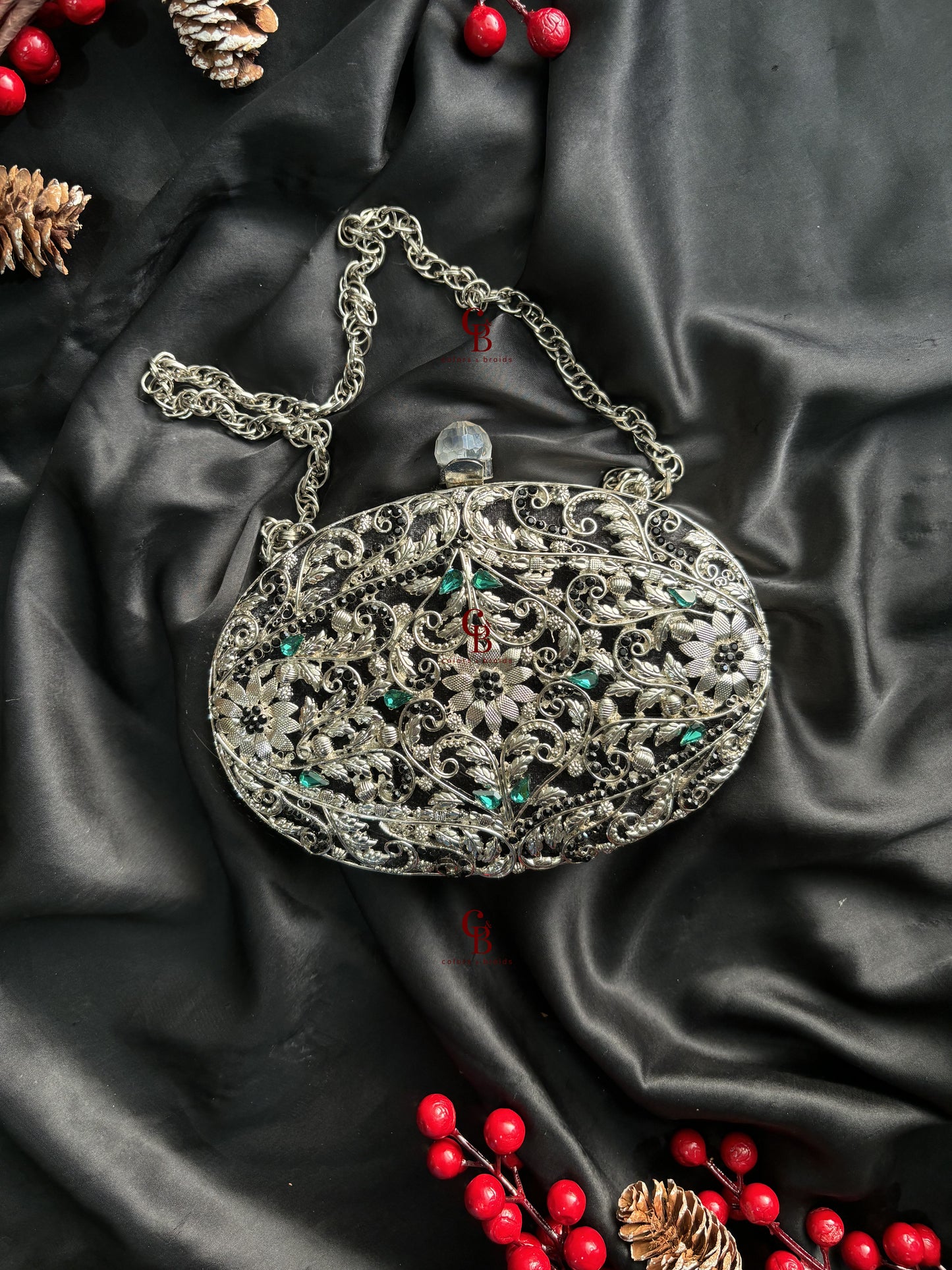 Regal Mop - Mother of Pearl clutch Silver