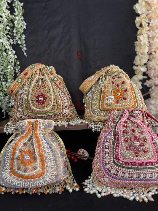 Rangrez Multi Beaded Bridal Potlis