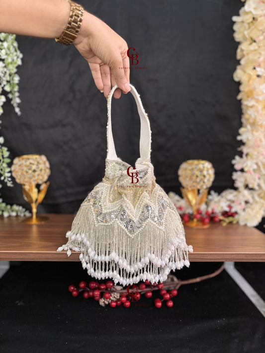 Jhallar Sequin Potli -Gold, Rose Gold and Silver