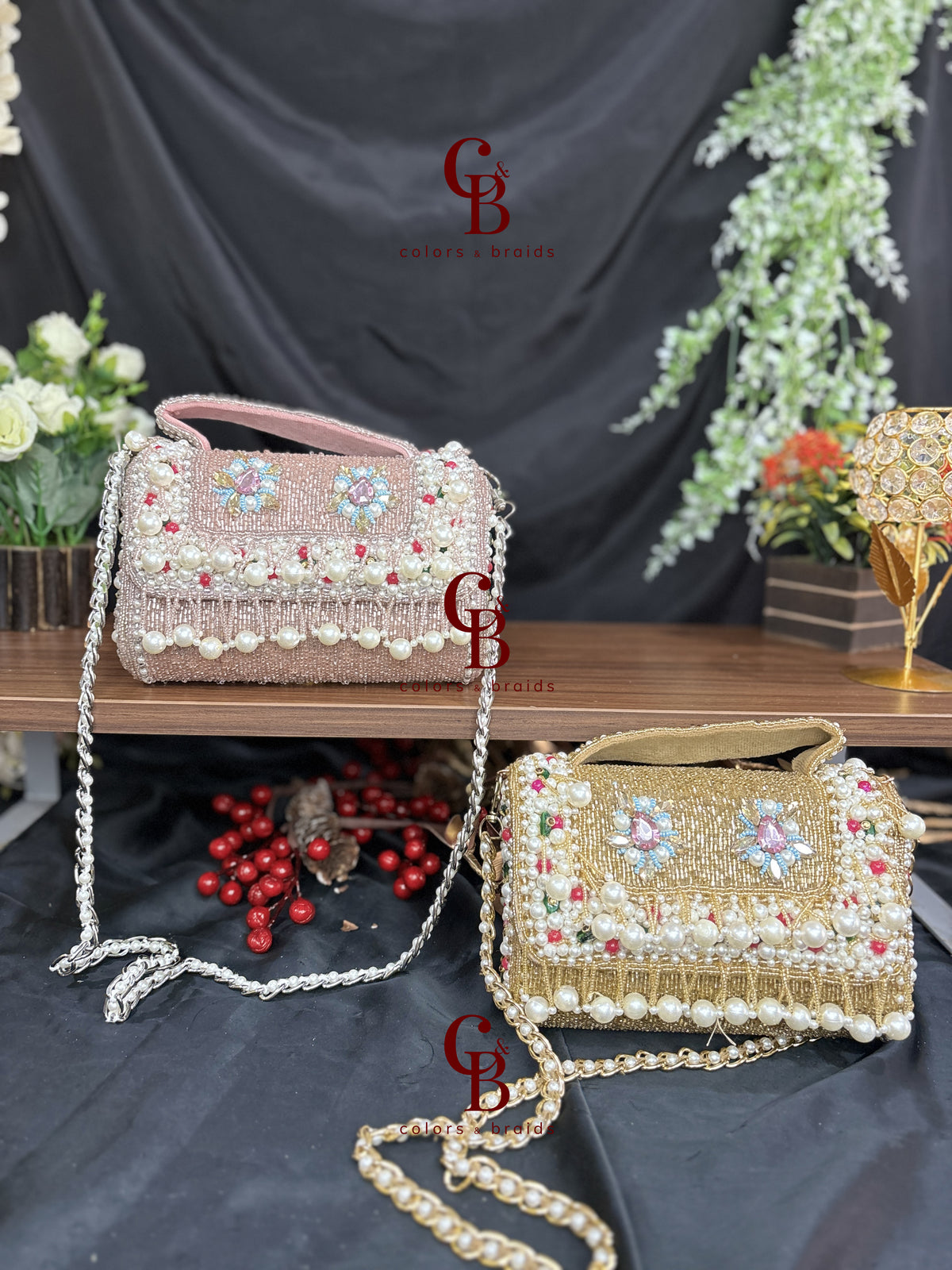 Gulnaaz Flap in Pink and Gold CutDana