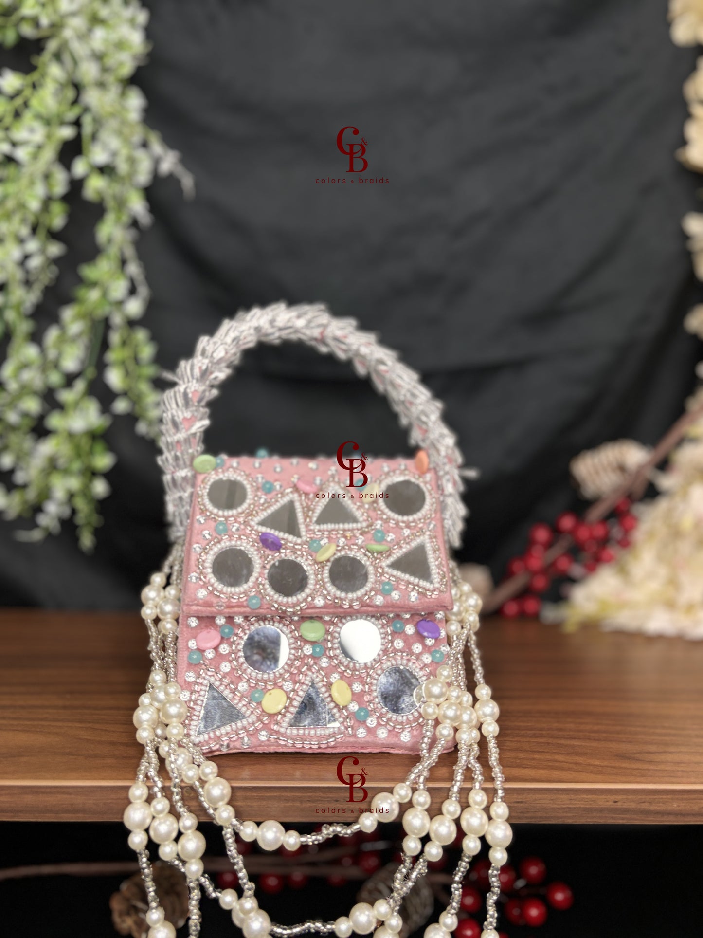 Boho Mirror Flap with Pearl Hanging