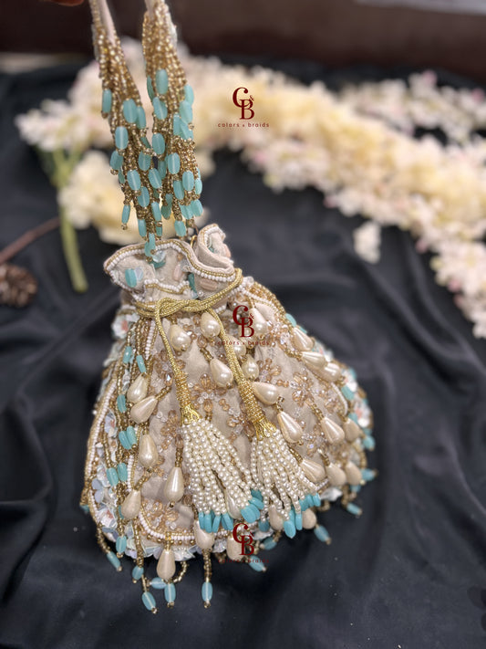 Pastel and Pearl Drop Potli