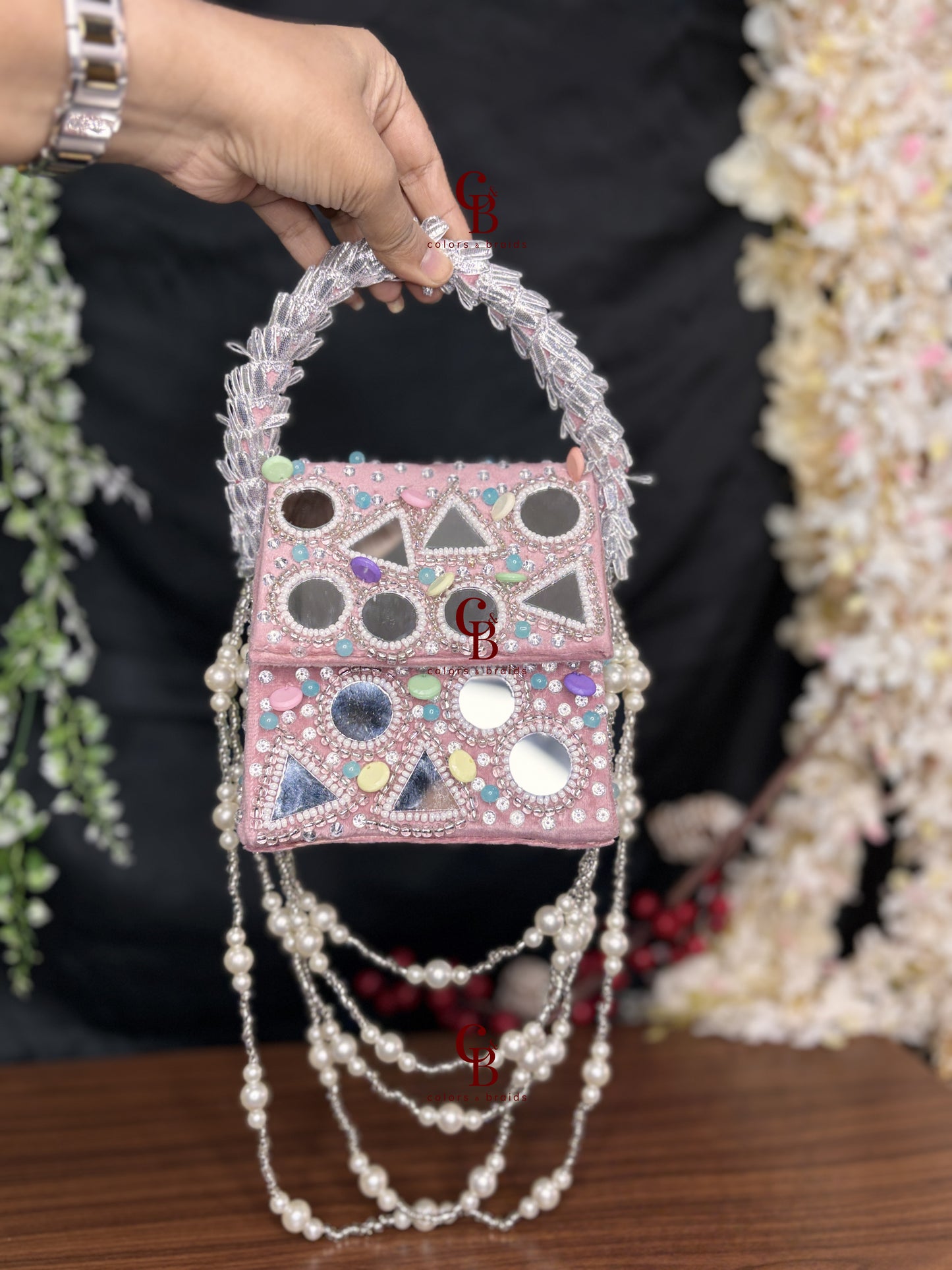 Boho Mirror Flap with Pearl Hanging
