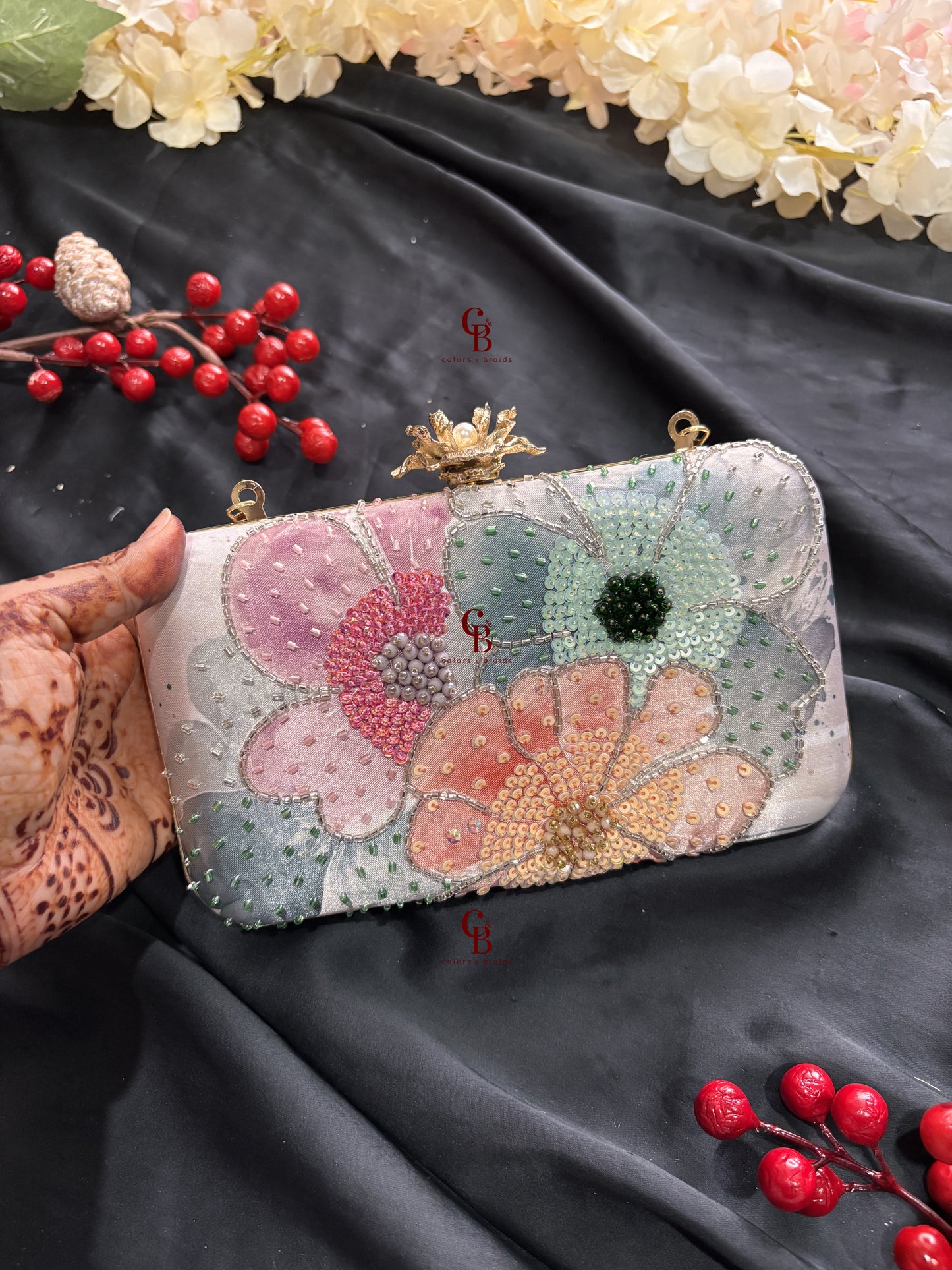 Pastel Floral Clutch