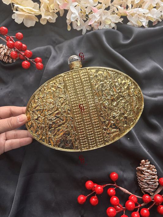 Avlon MOP Brass clutch - Mother of Pearl Clutch