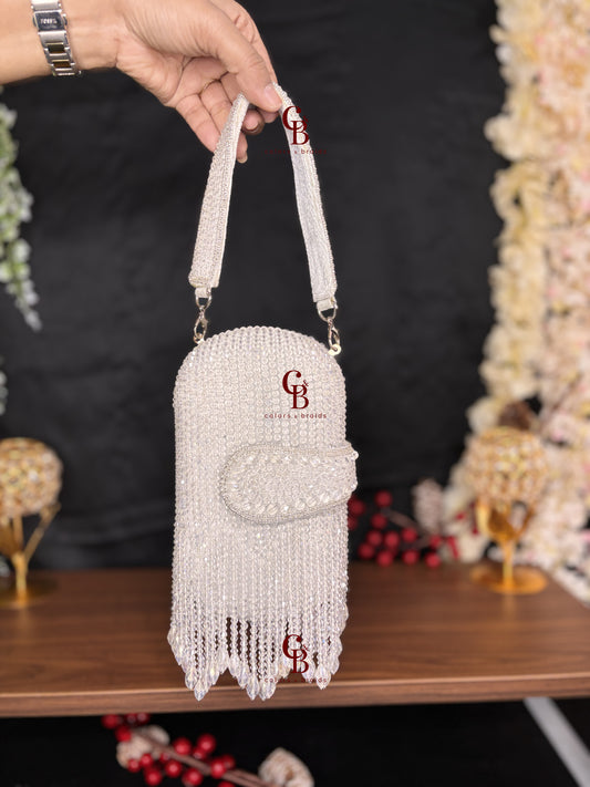 All over Crystal Droplets Mobile Clutch