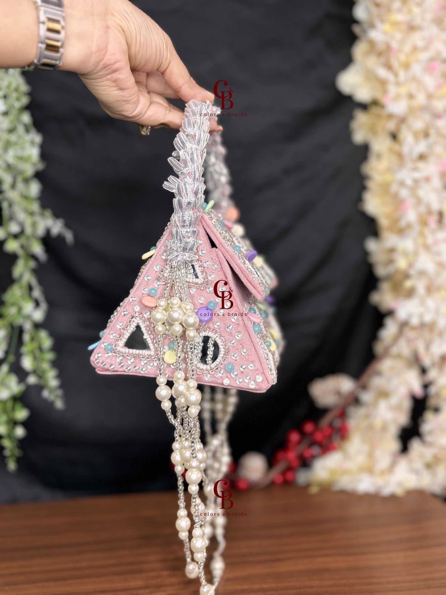 Boho Mirror Flap with Pearl Hanging