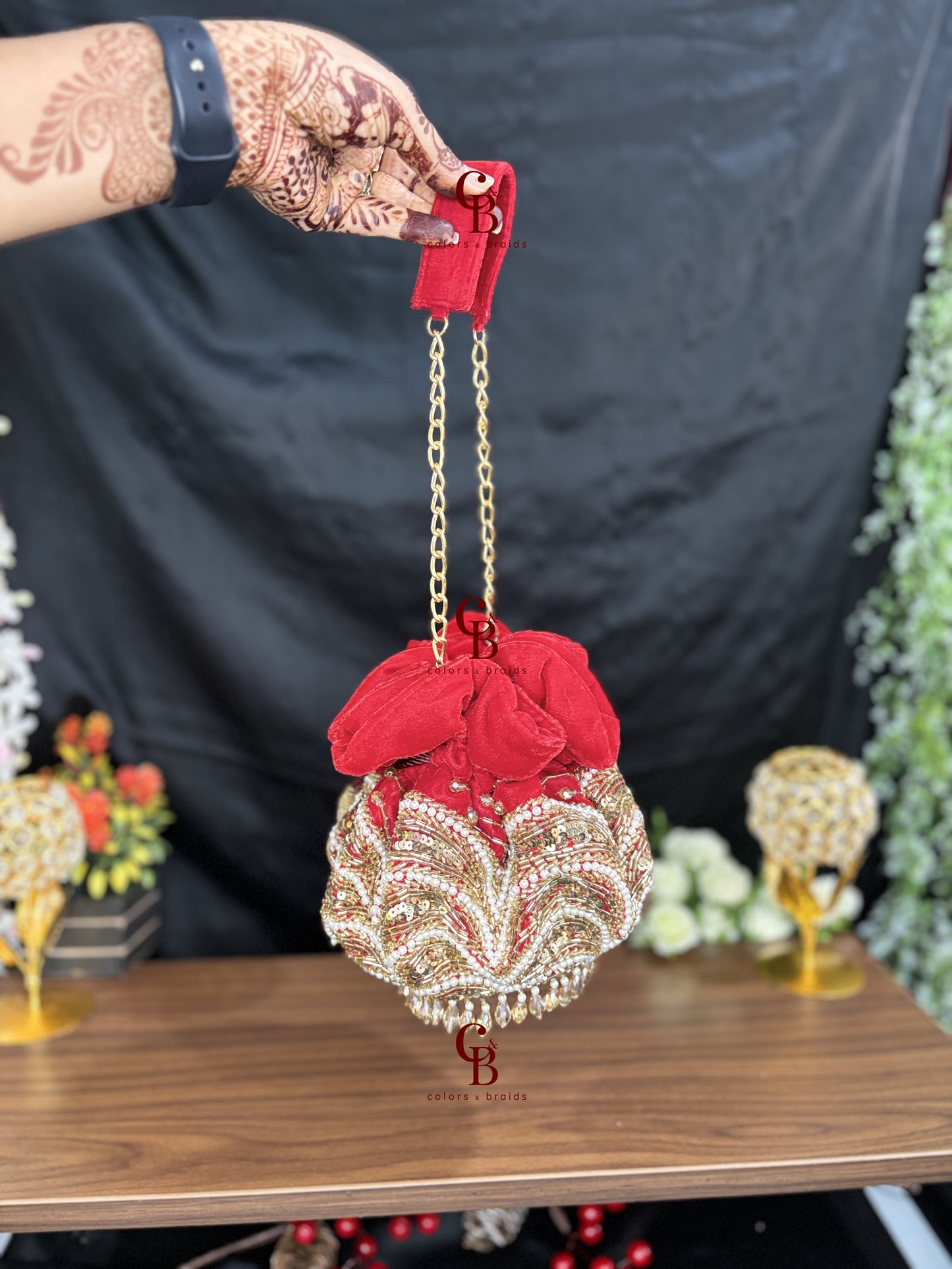 Jasmine Potli with crystal hangings