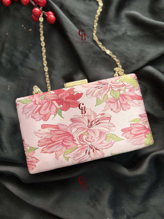 Baby Pink Floral clutch