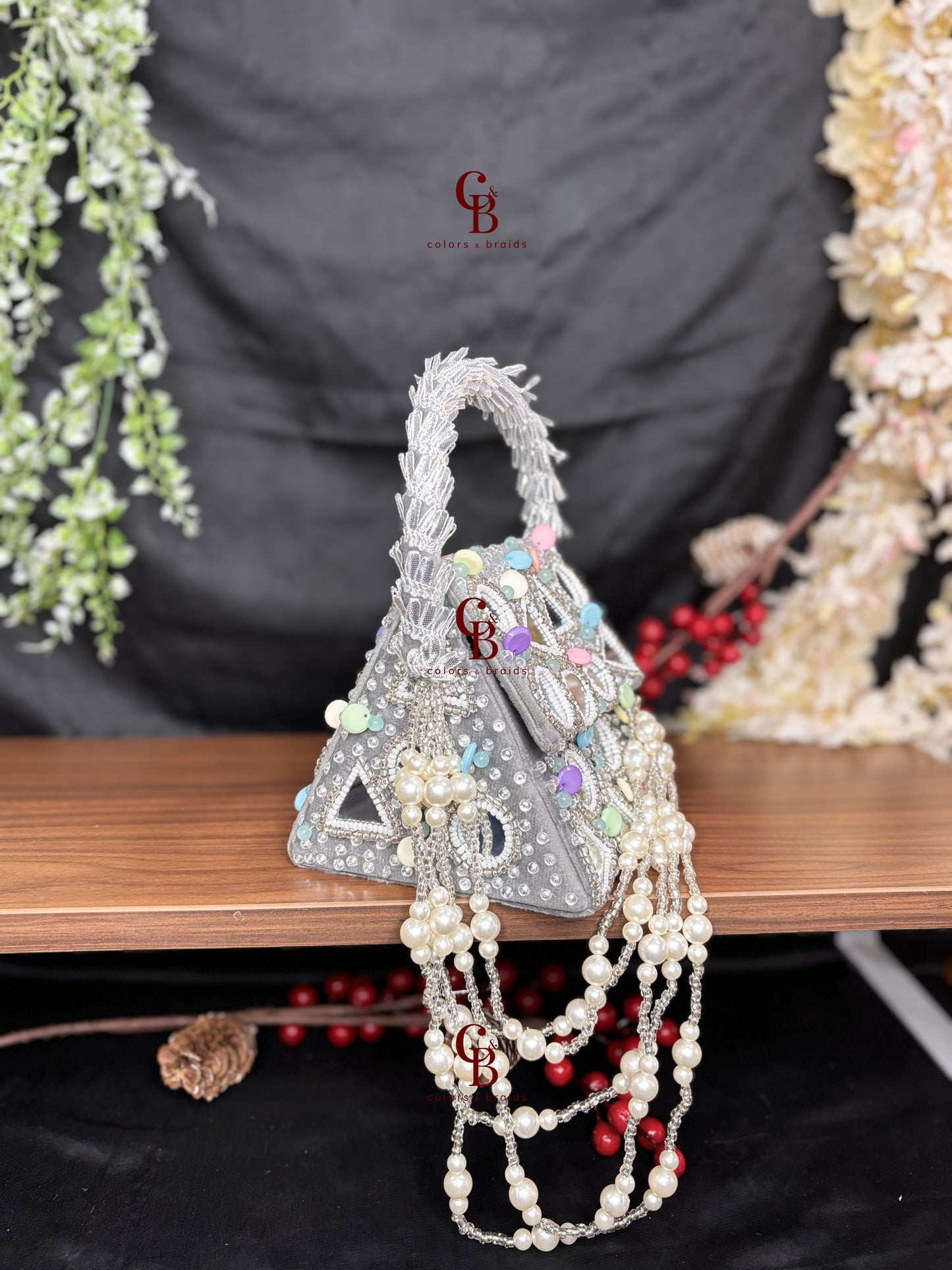 Boho Mirror Flap with Pearl Hanging