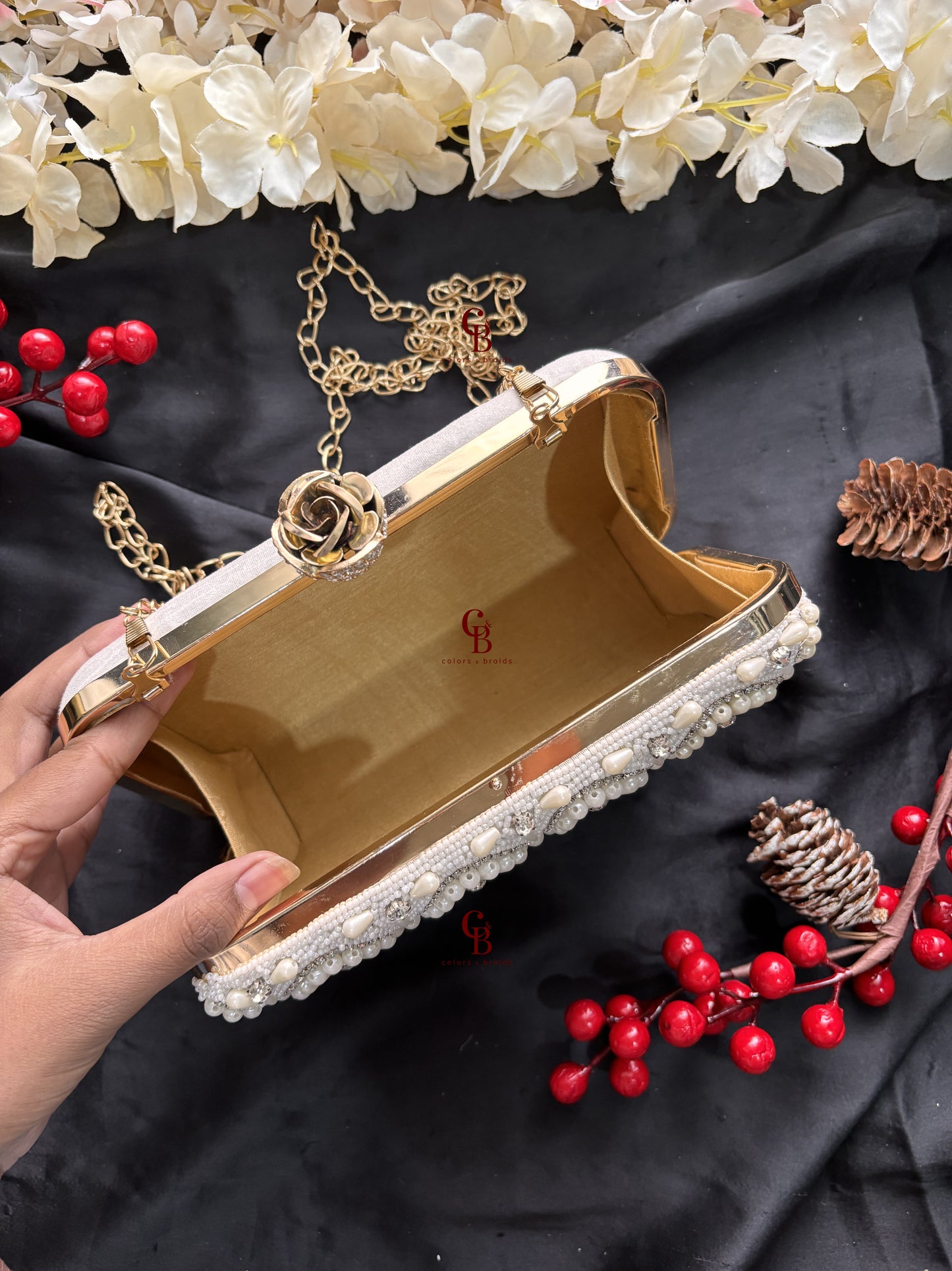 Mala Pearl Clutch