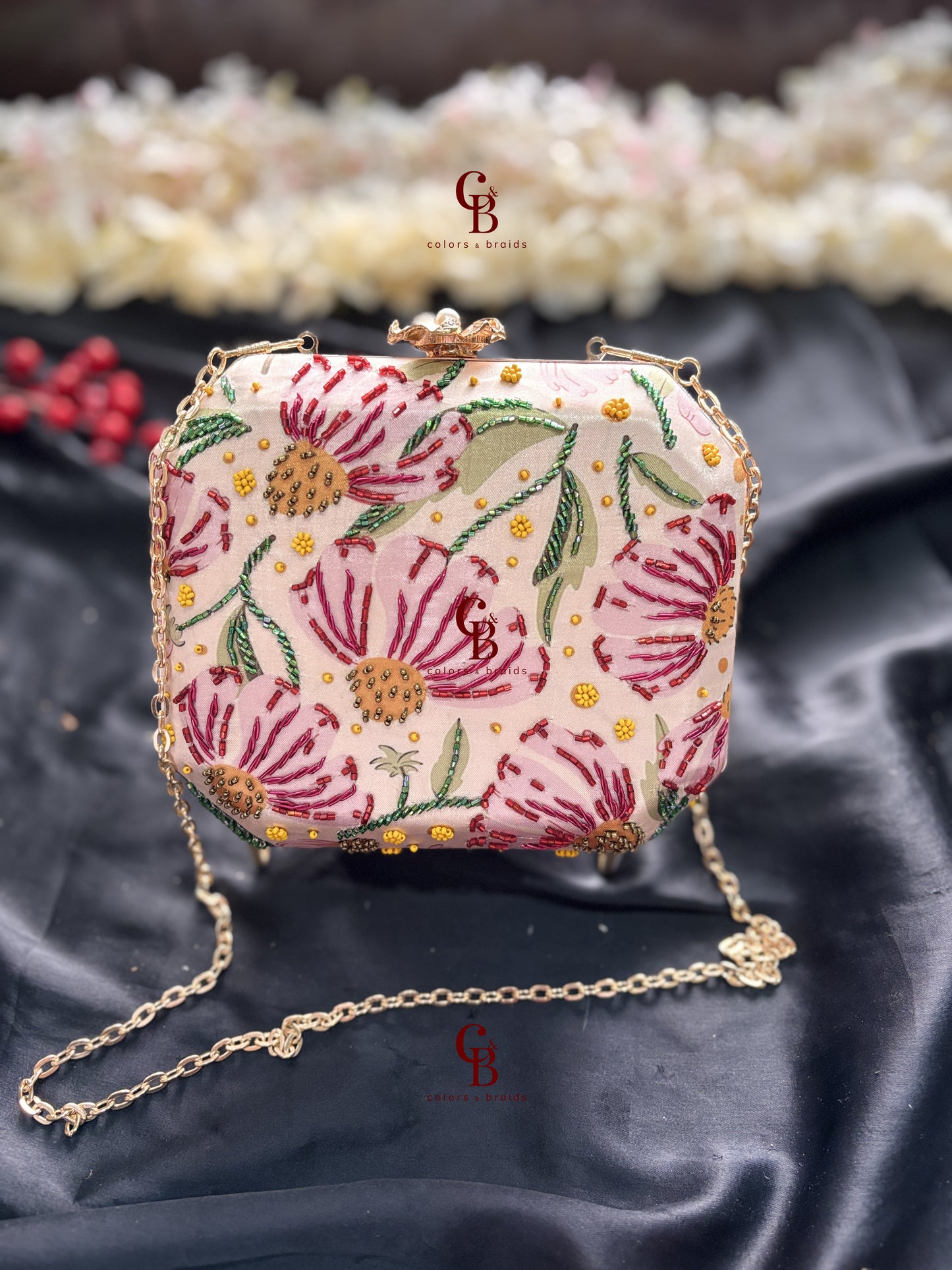 Reeva Hexagon Shaped Clutch