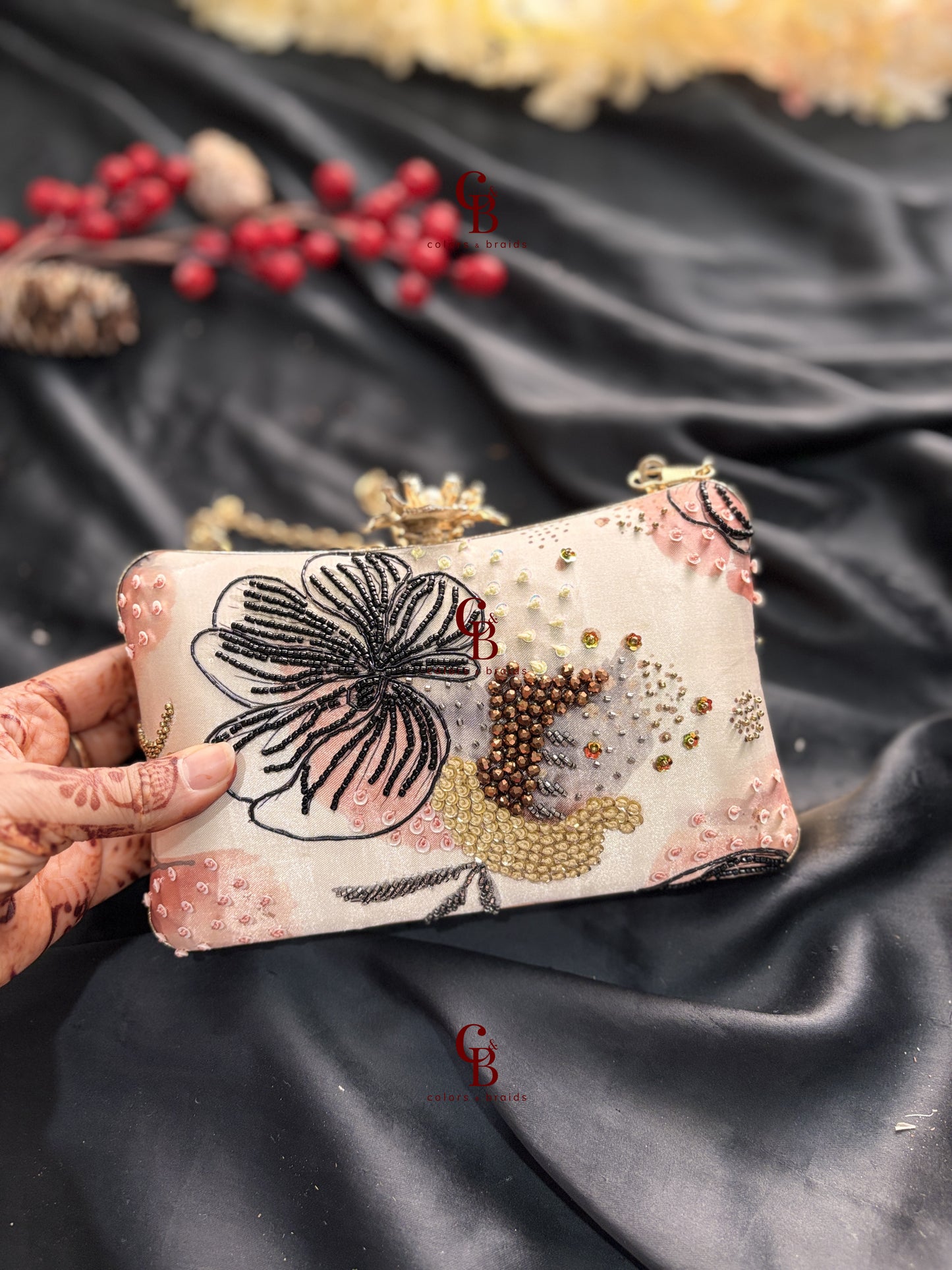 Raysha Print Highlight Clutch