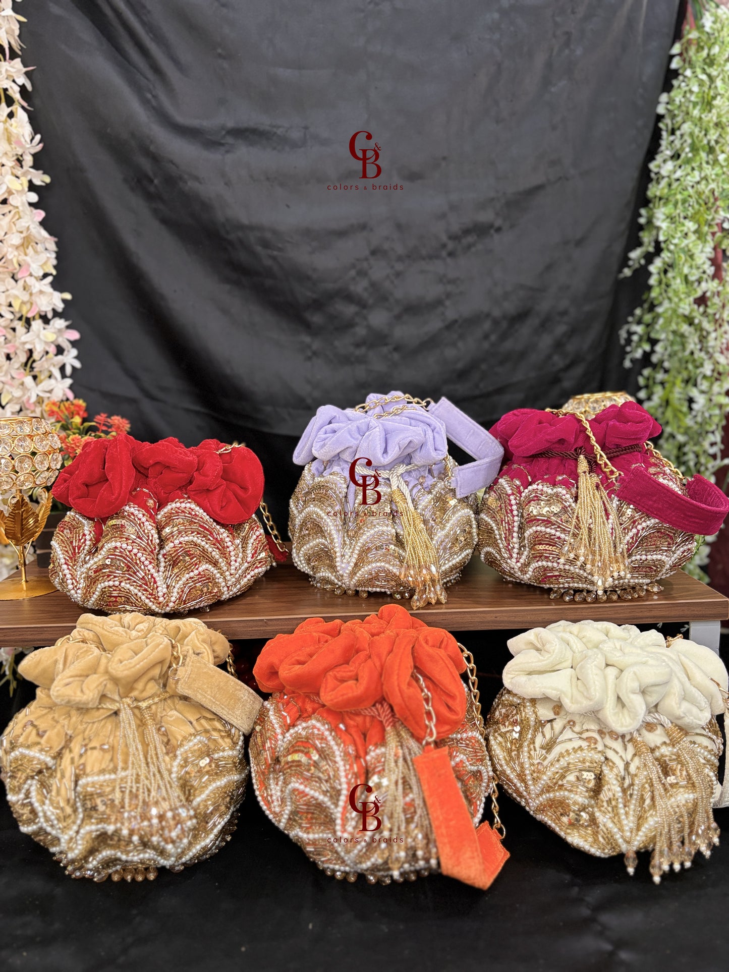 Jasmine Potli with crystal hangings