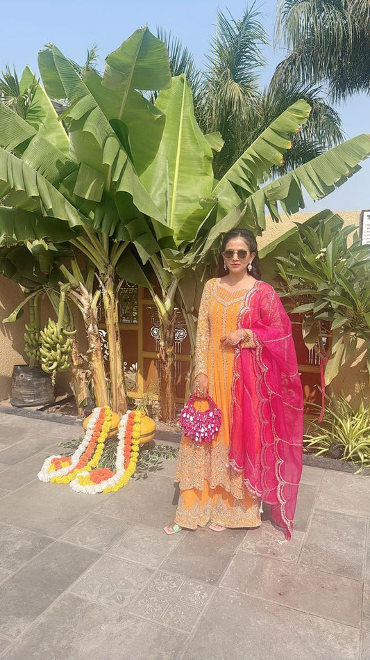 Zoe Mirror _ Gold, Red, Pink and Red Potli