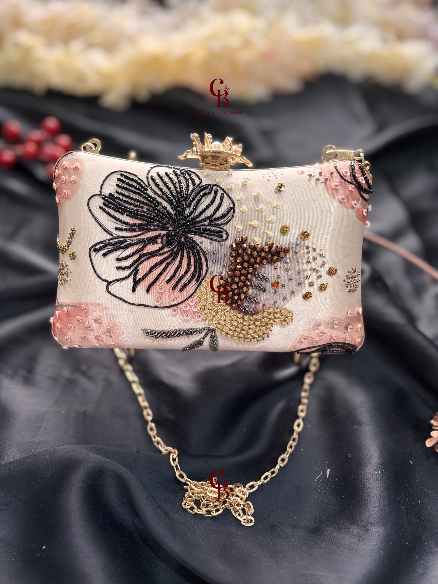 Raysha Print Highlight Clutch