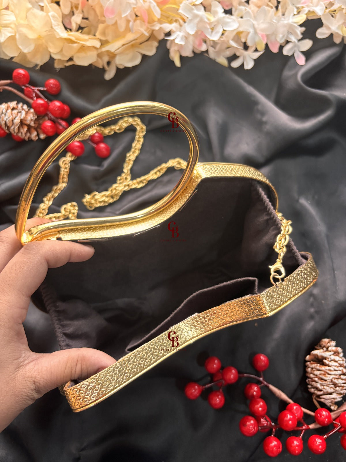 Arya MOP Brass - Mother of Pearl Clutch