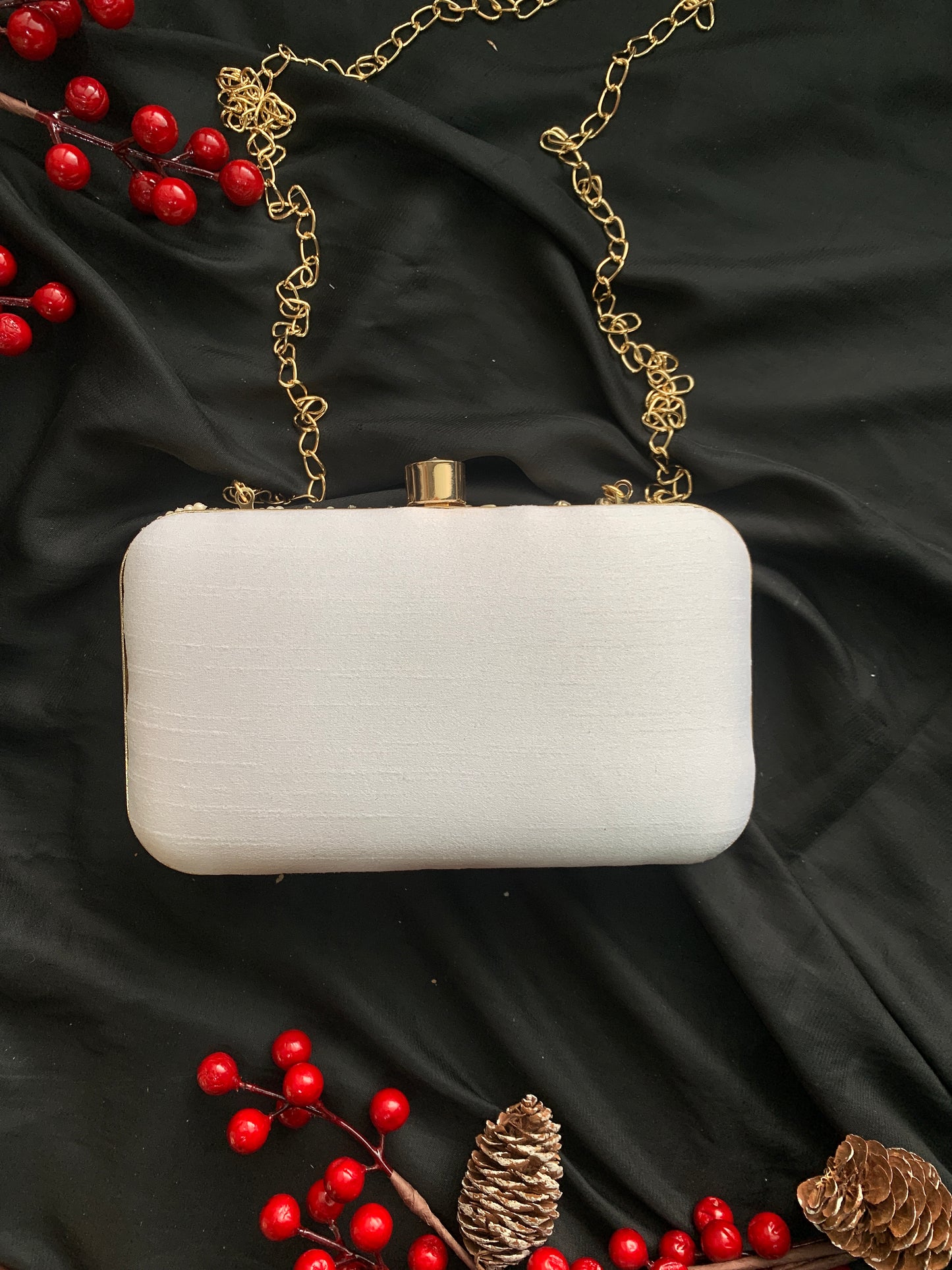 Aamna Pearl + Crystals Clutch