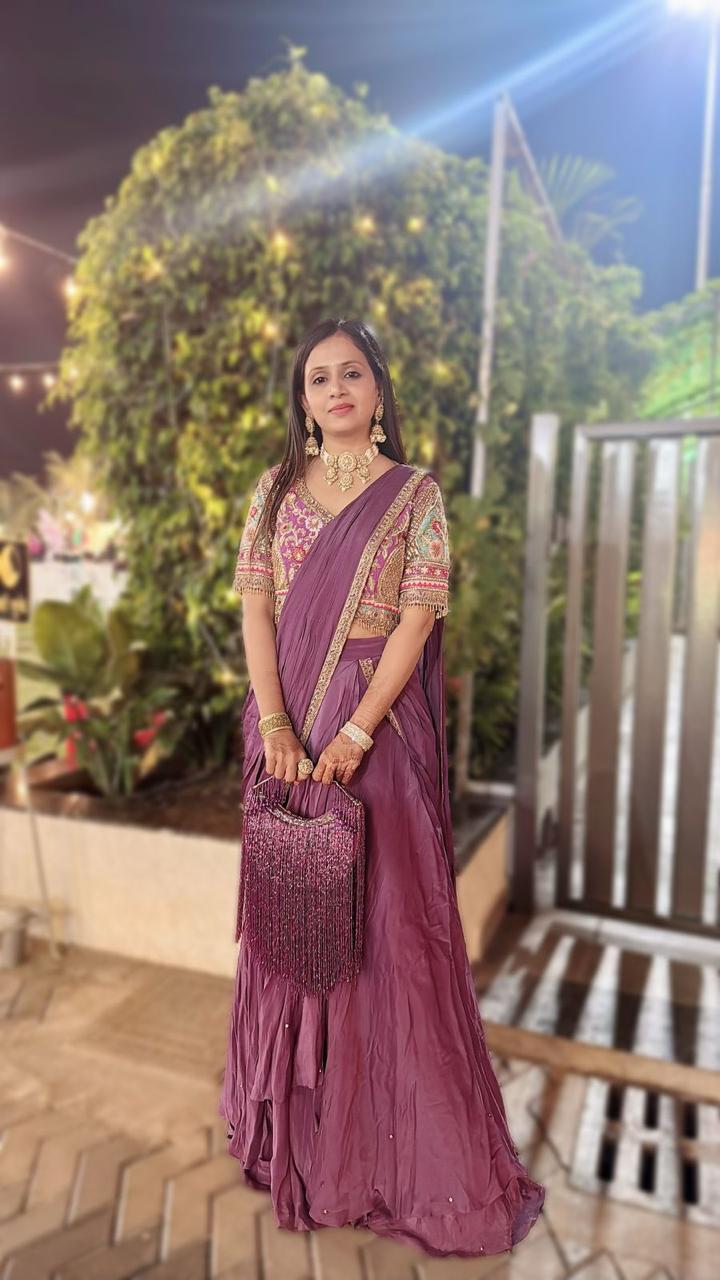 Moonlight Long Cut Dana Tassels Potli in Green, Maroon and Purple