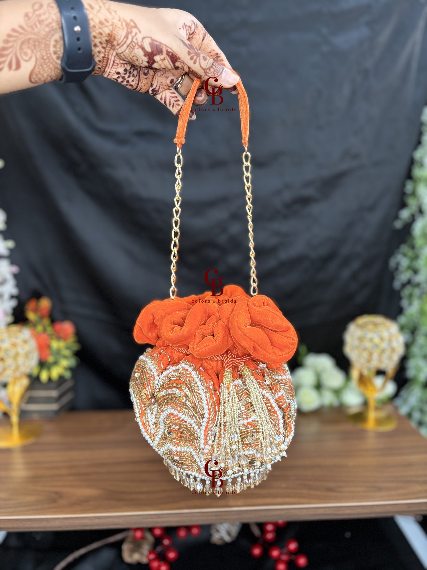 Jasmine Potli with crystal hangings