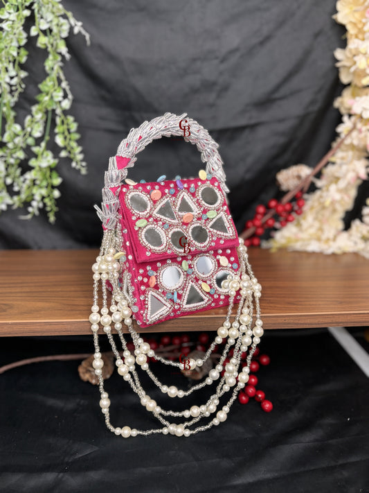 Boho Mirror Flap with Pearl Hanging