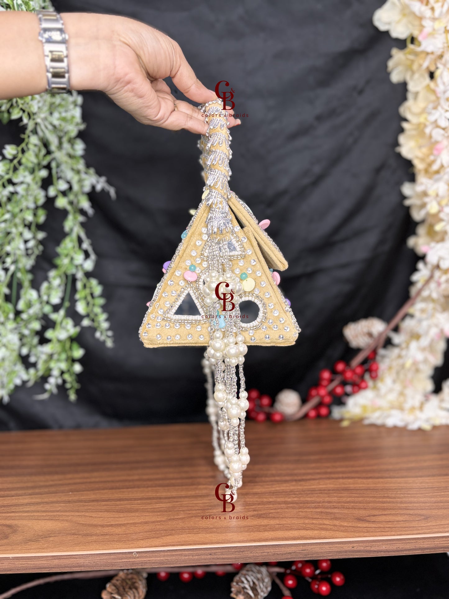 Boho Mirror Flap with Pearl Hanging