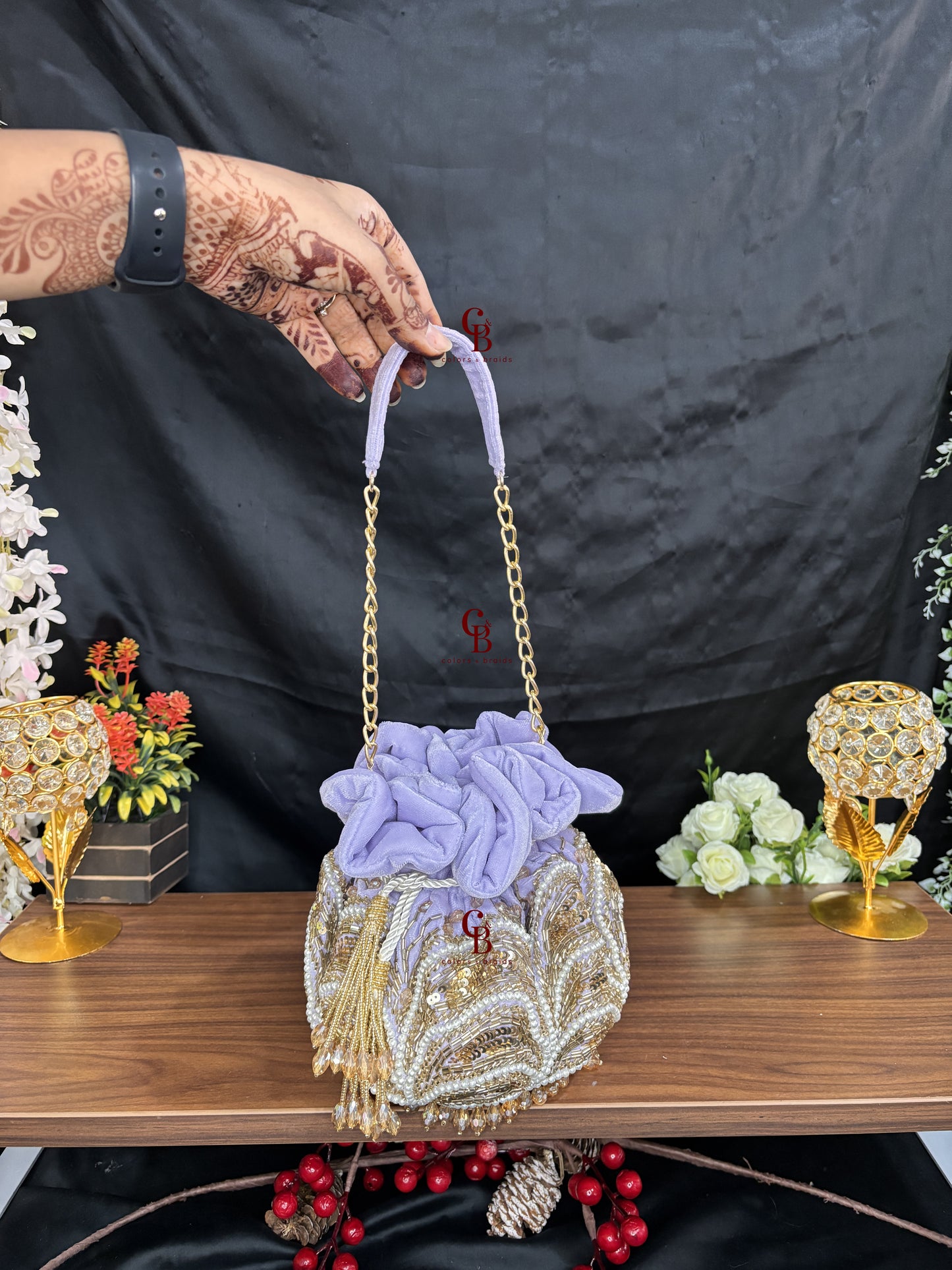 Jasmine Potli with crystal hangings