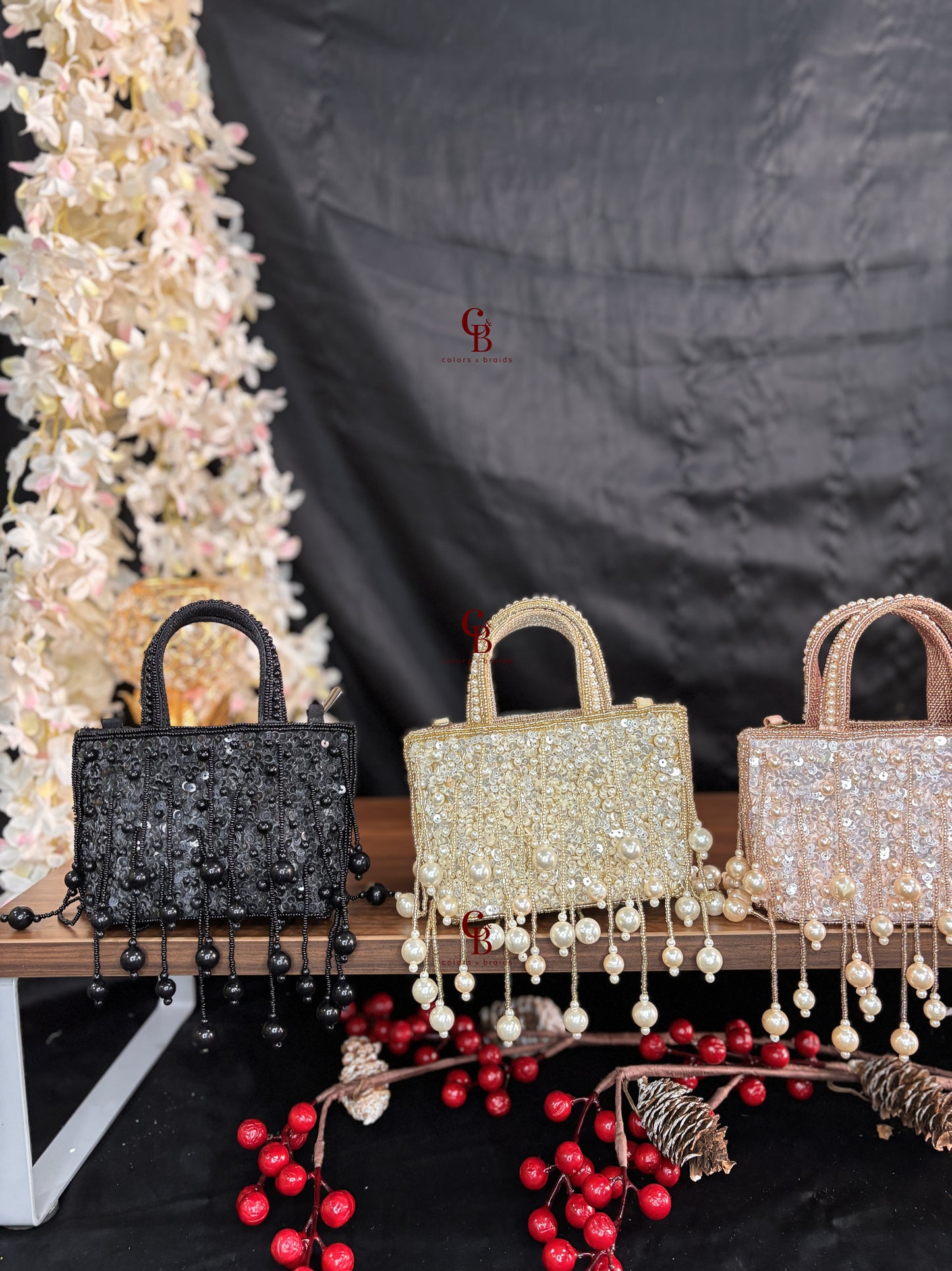 Mini Sequin Pearl Clutch