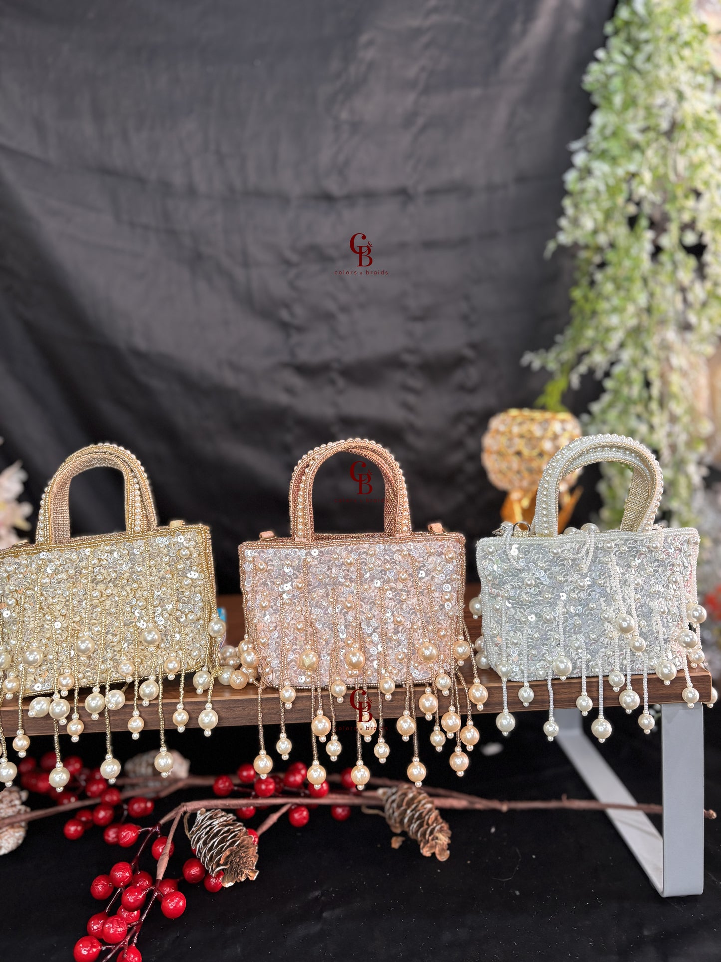 Mini Sequin Pearl Clutch