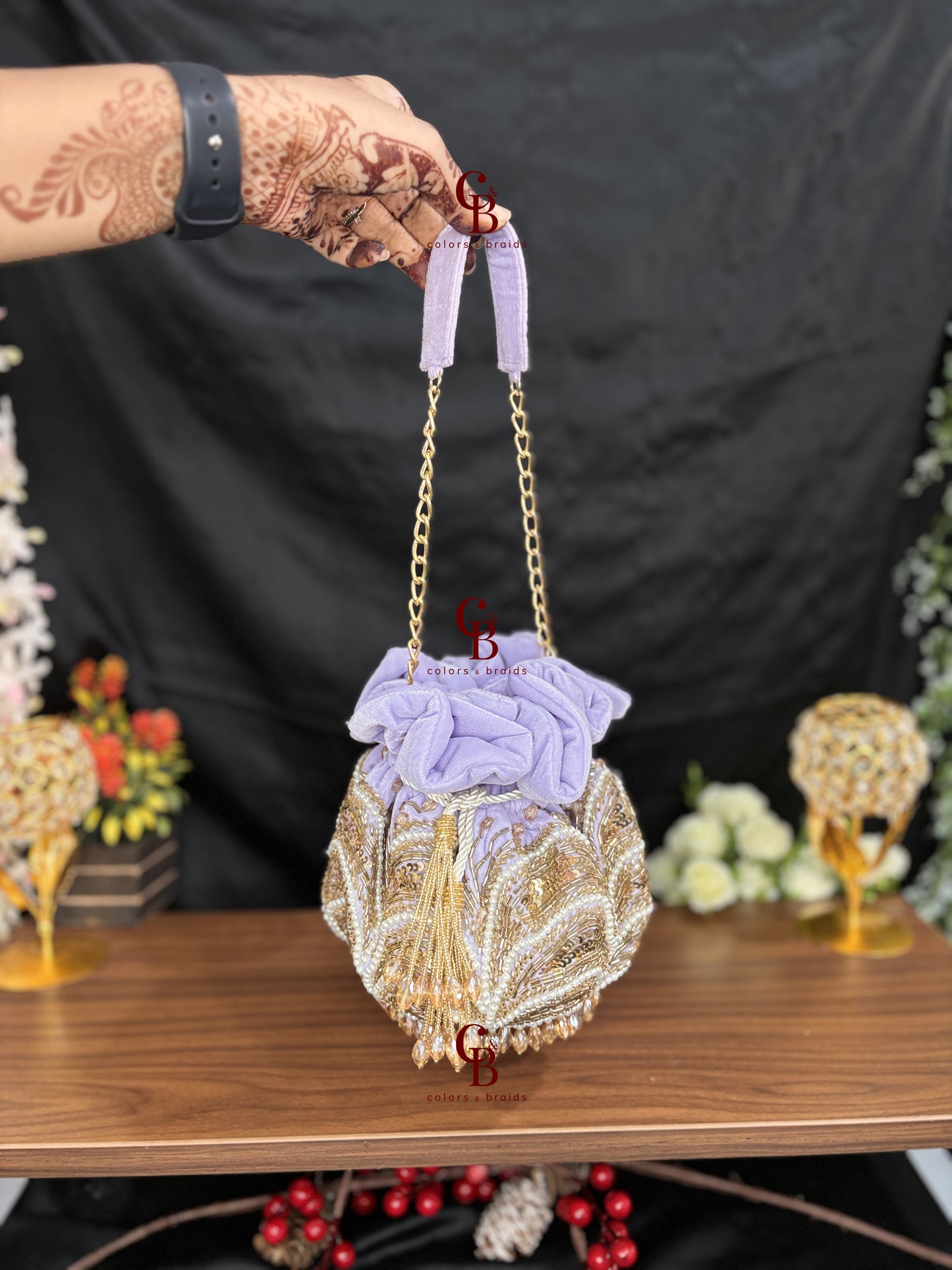 Jasmine Potli with crystal hangings