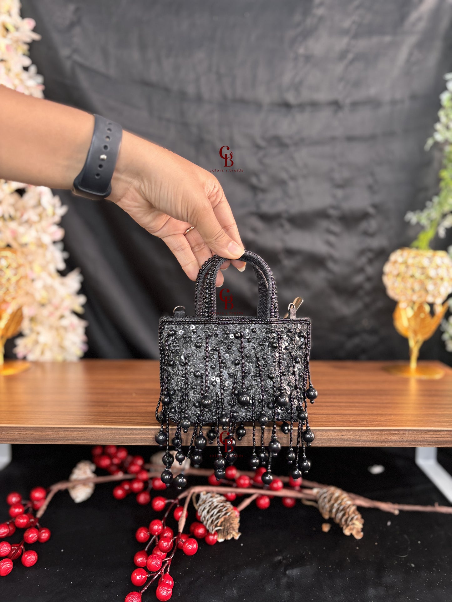 Mini Sequin Pearl Clutch