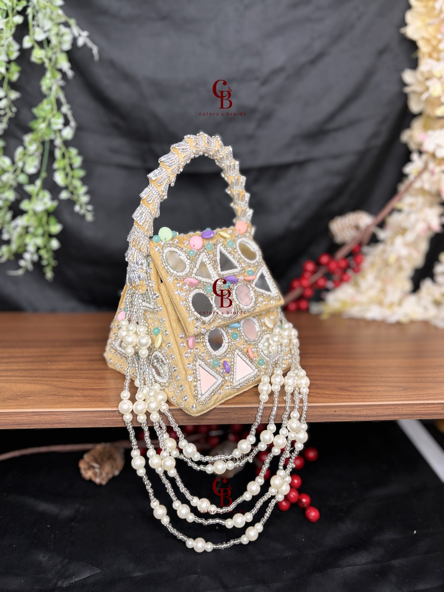 Boho Mirror Flap with Pearl Hanging
