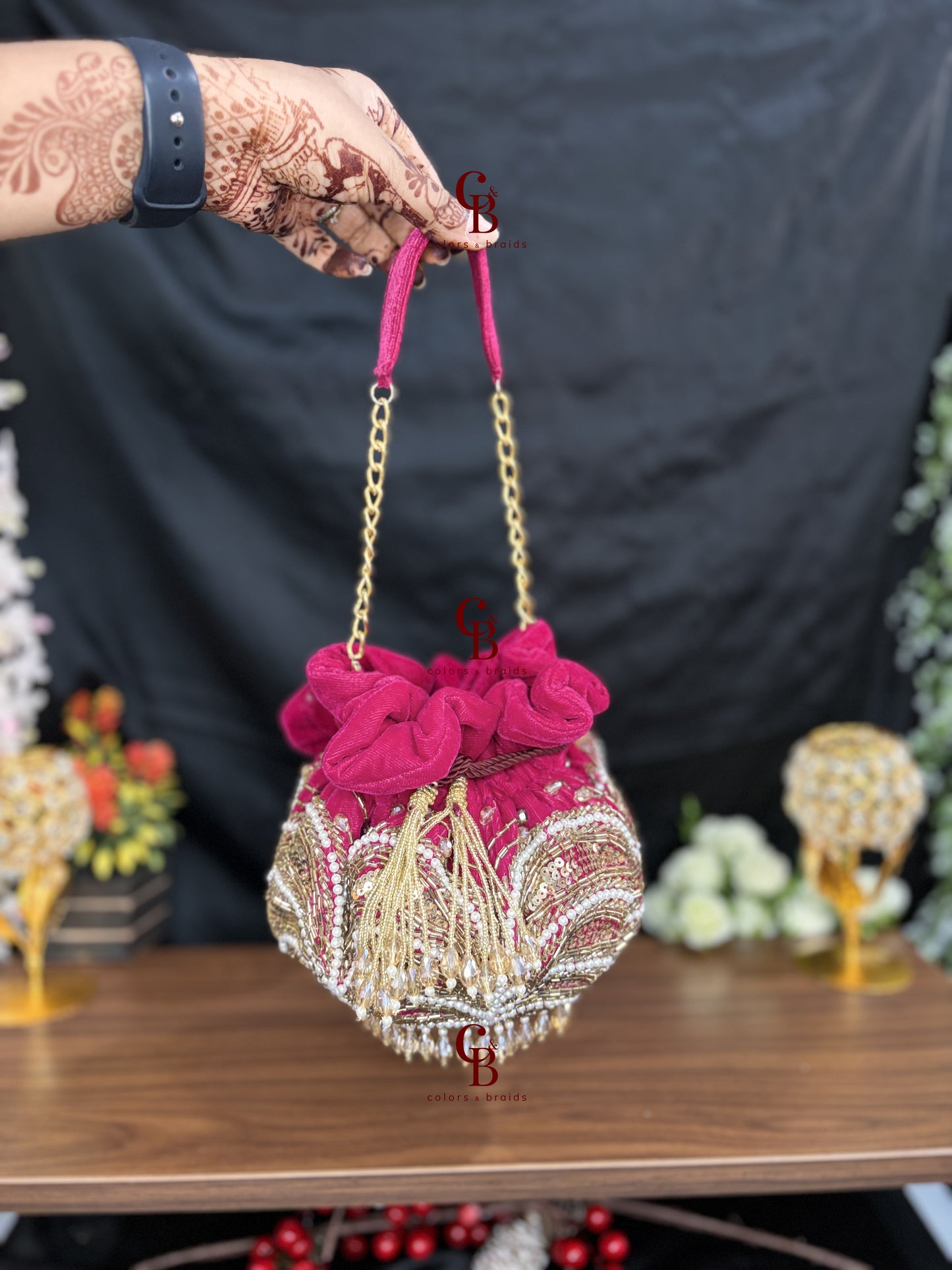 Jasmine Potli with crystal hangings