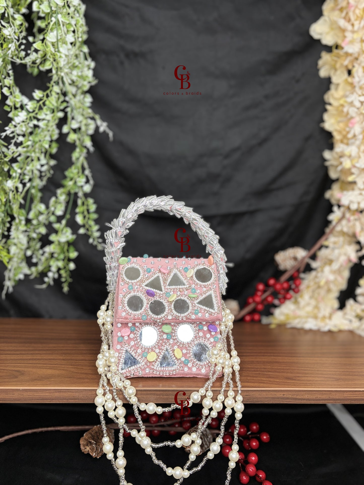 Boho Mirror Flap with Pearl Hanging