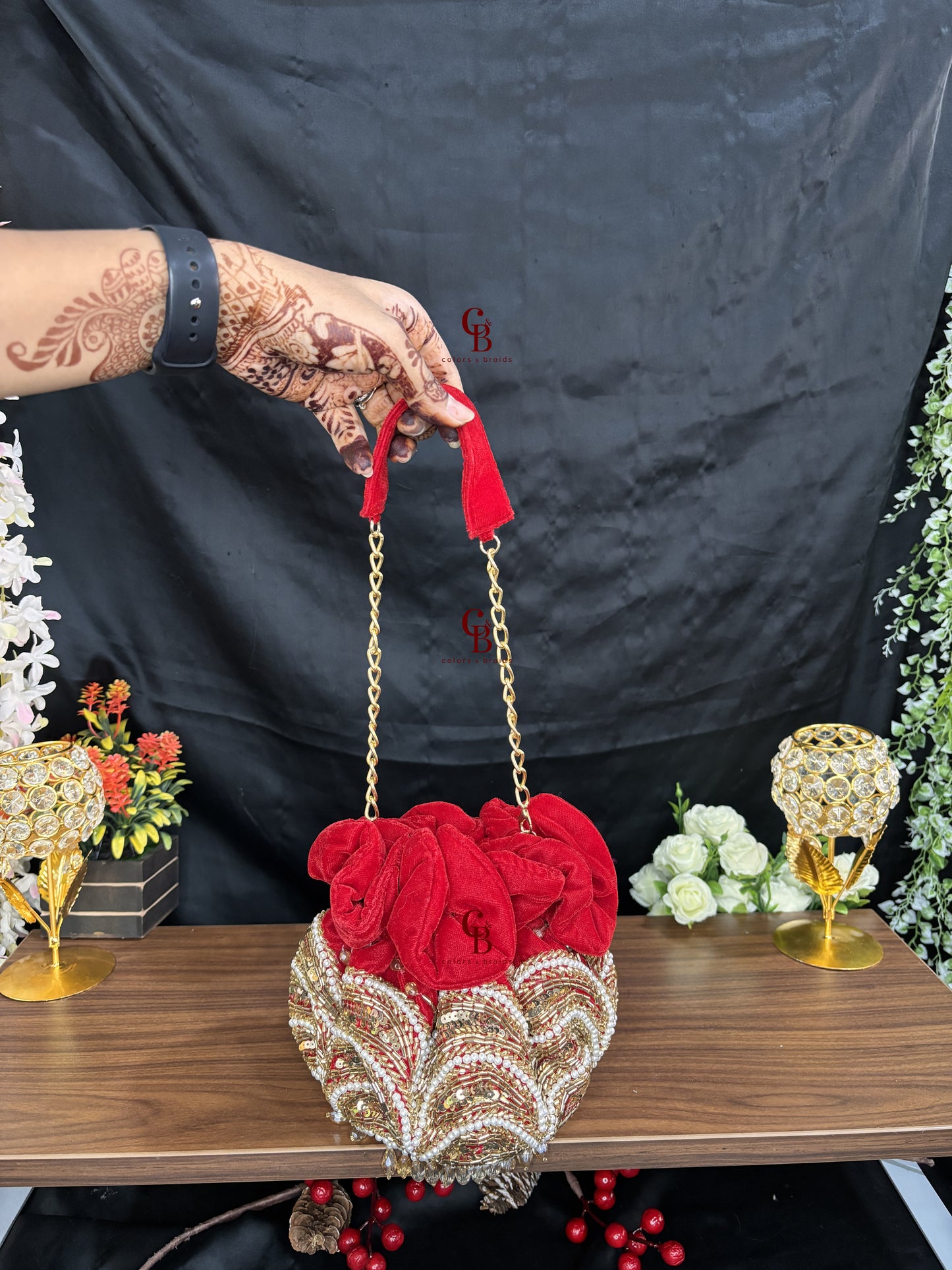 Jasmine Potli with crystal hangings