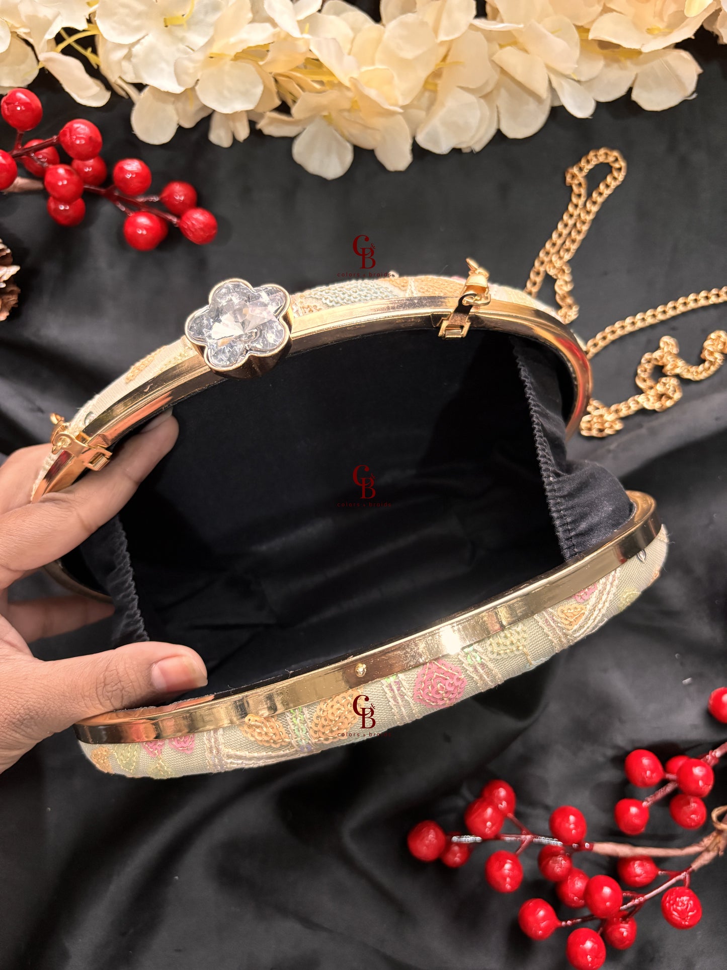 Sophie Clutch Now in bigger oval shape