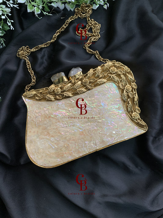 Pearlized Wave Mother of Pearl - MOP Clutch