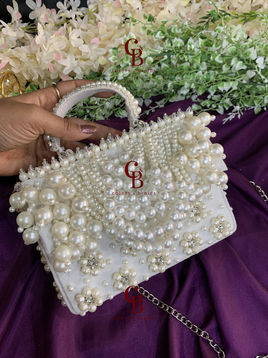 Nayab pearl Flap Clutch
