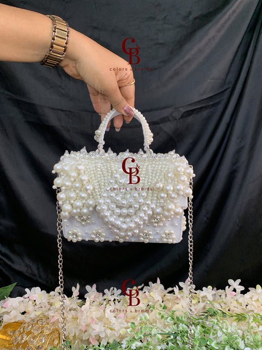 Nayab pearl Flap Clutch