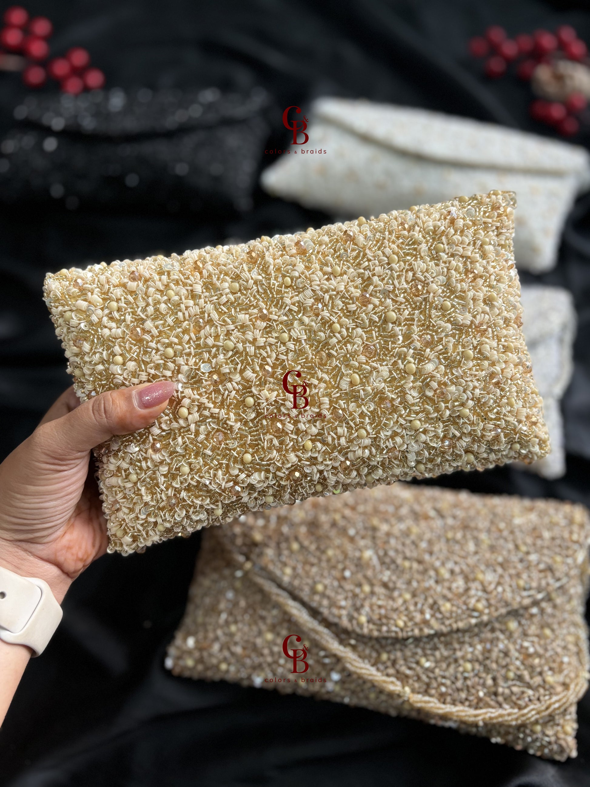 Aza sequin Envelope Shaped Clutch