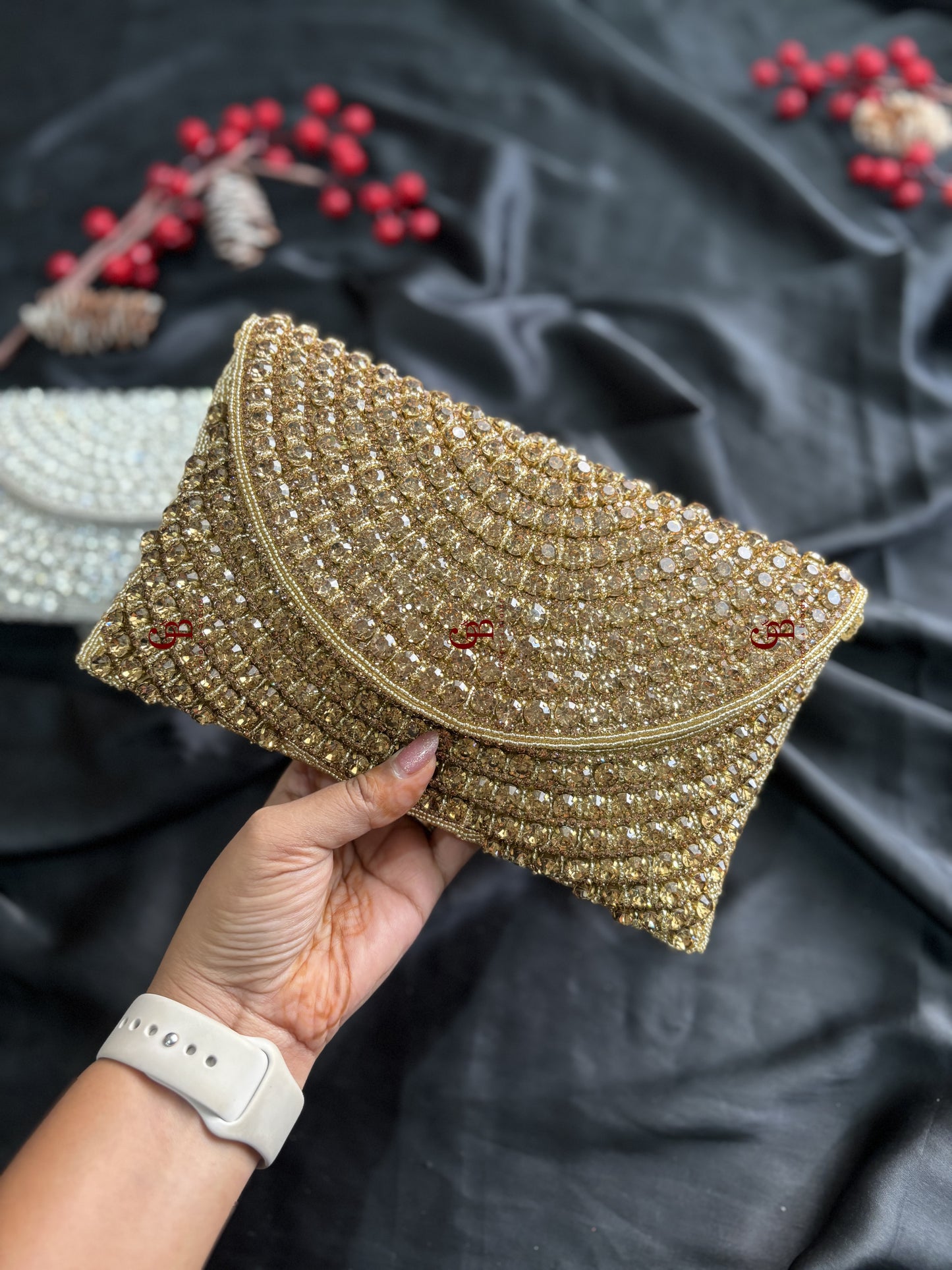 Crystal Glory Envelope Flap Clutch
