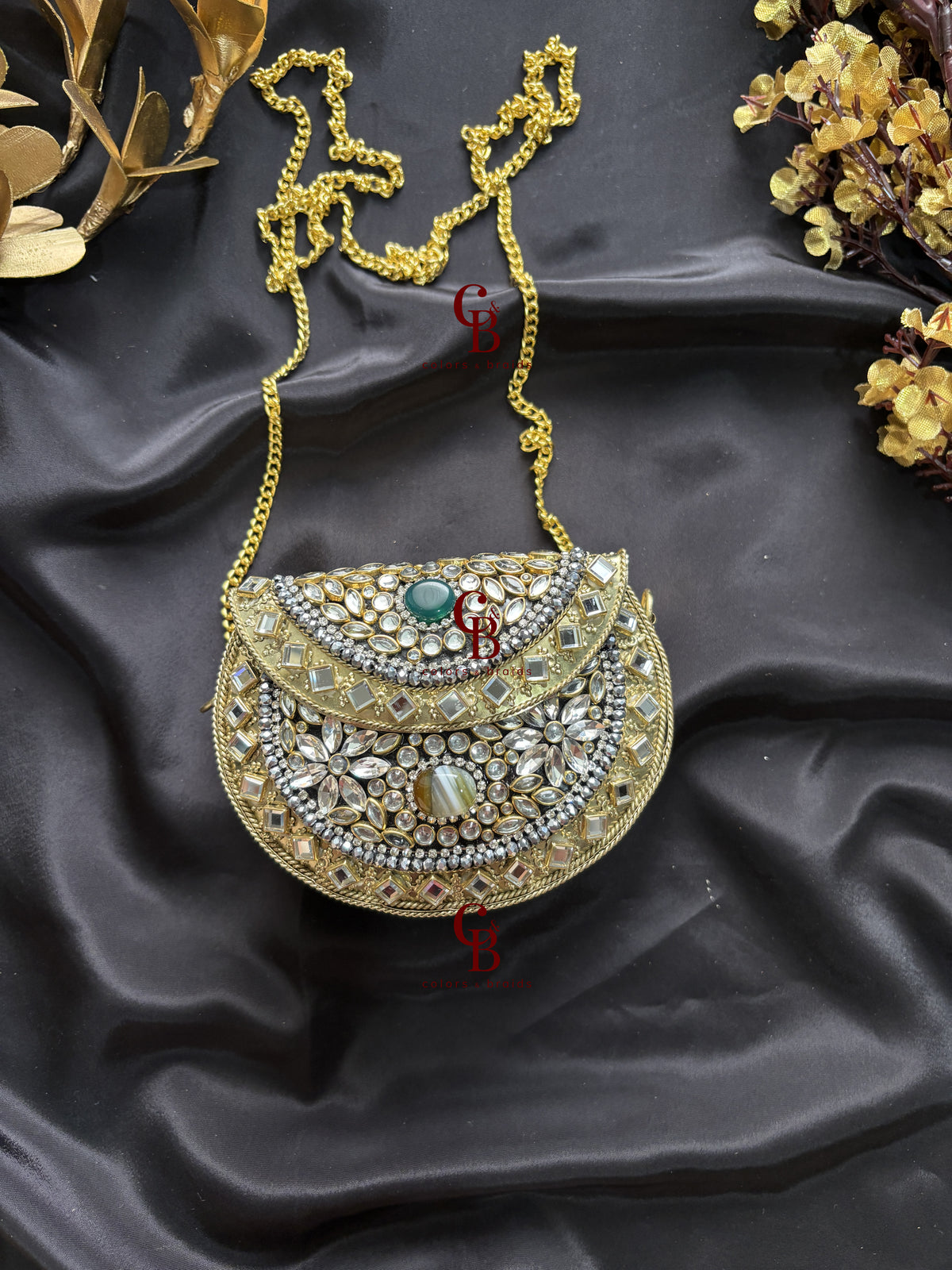 Zaira Mini Kundan Clutch