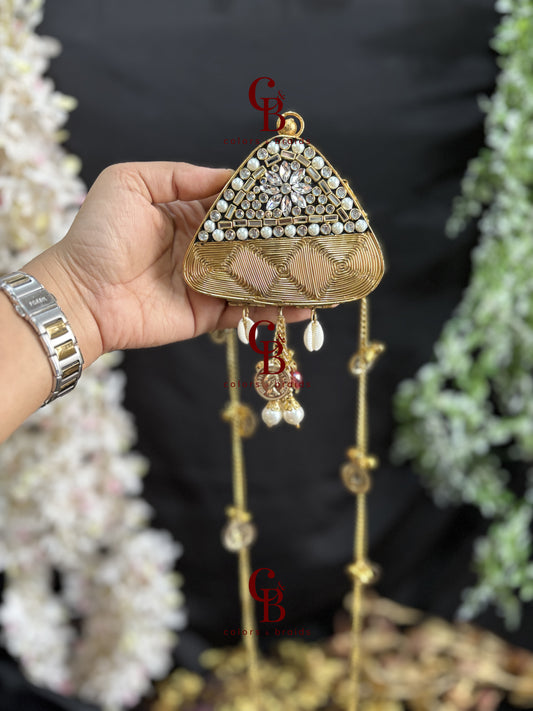 Kundan Coin Charm Clutch