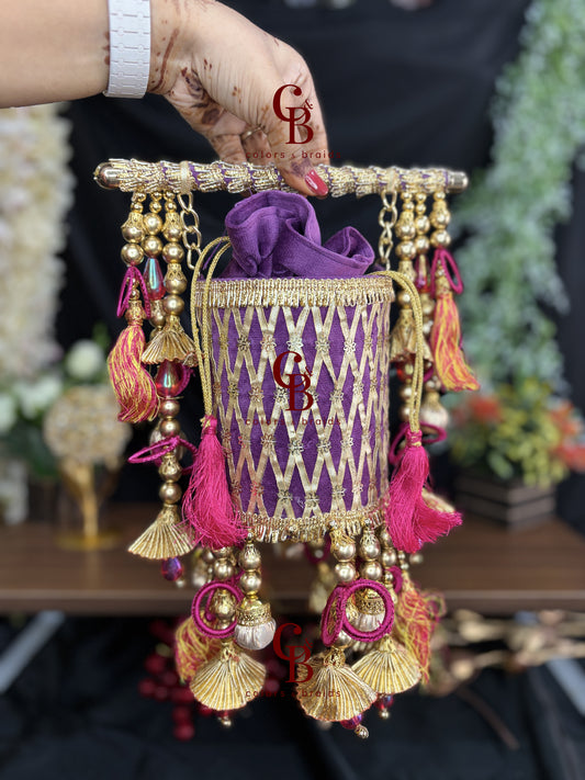 Royal Gotta patti Zari Embellished Wedding Potli