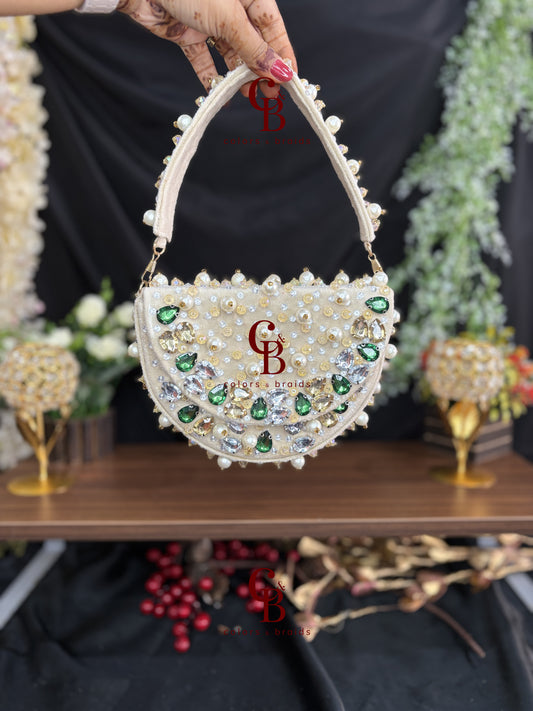 Zaira Crystal Velvet Moon  Bag
