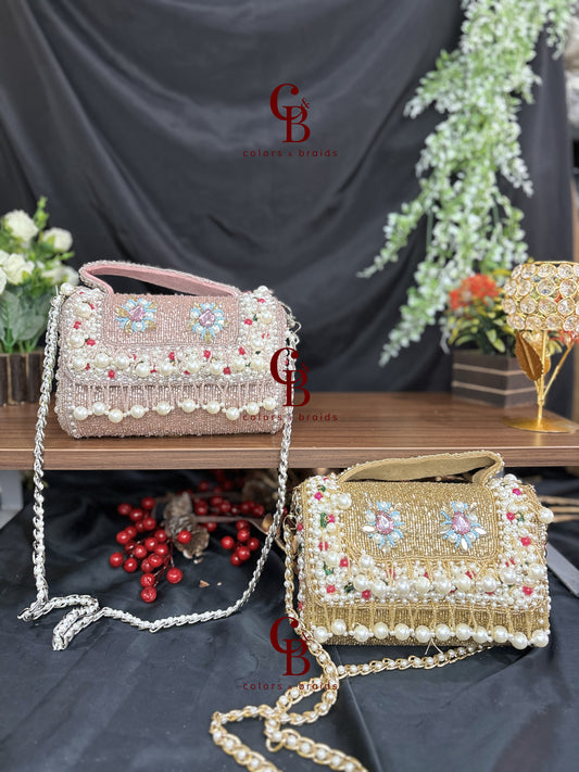 Gulnaaz Flap in Pink and Gold CutDana