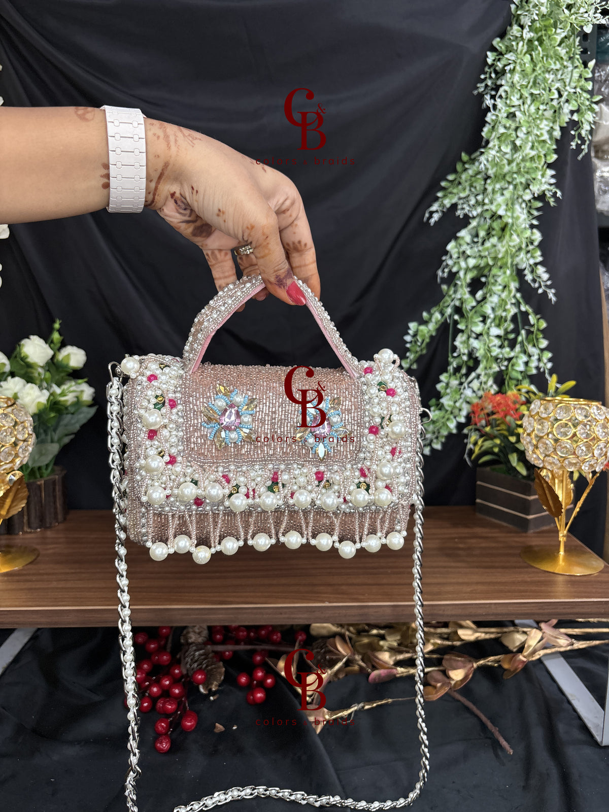 Gulnaaz Flap in Pink and Gold CutDana