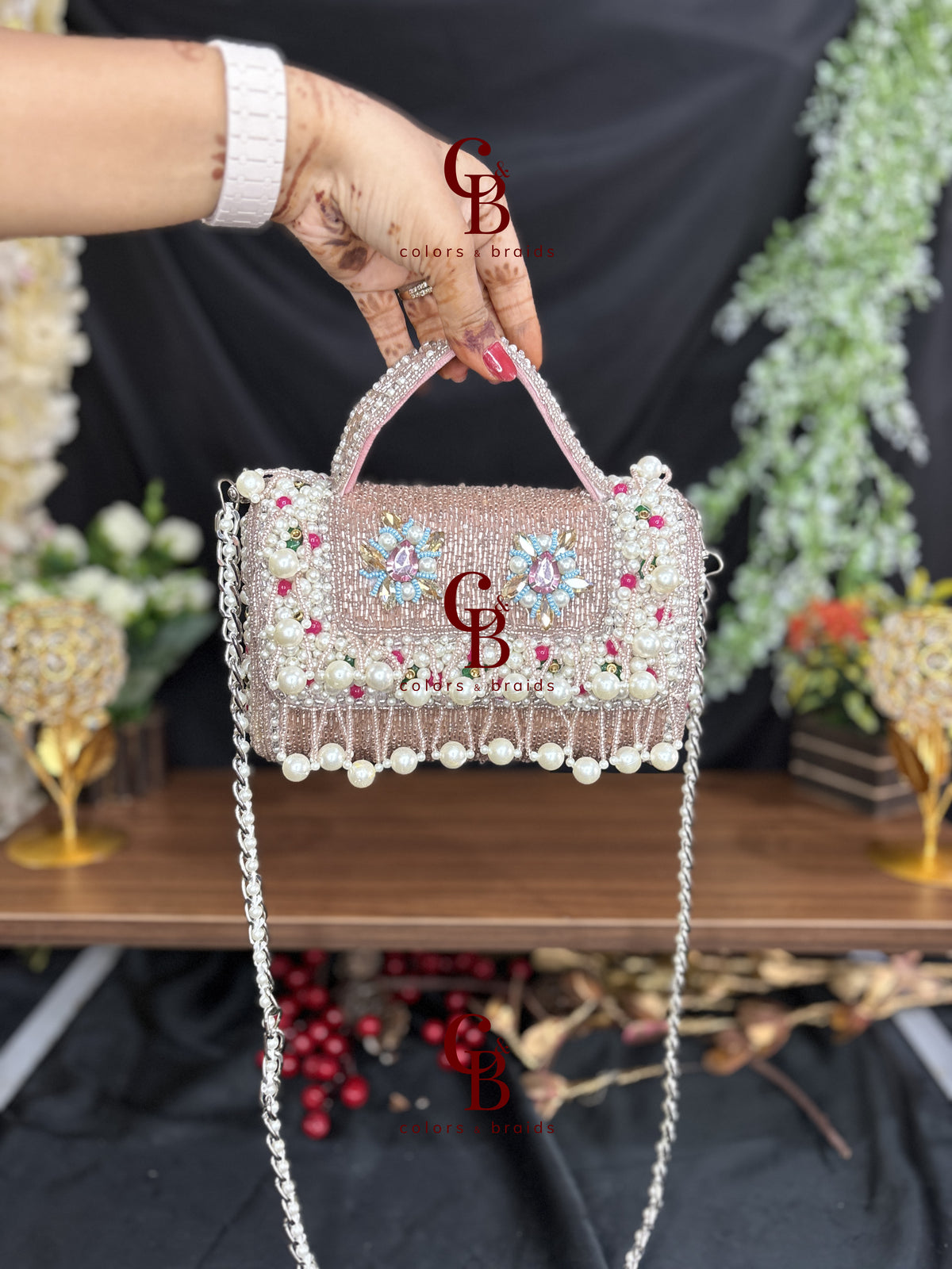Gulnaaz Flap in Pink and Gold CutDana