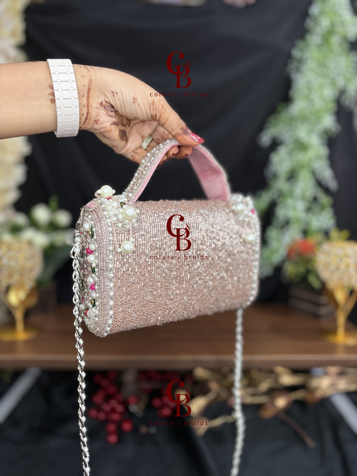 Gulnaaz Flap in Pink and Gold CutDana