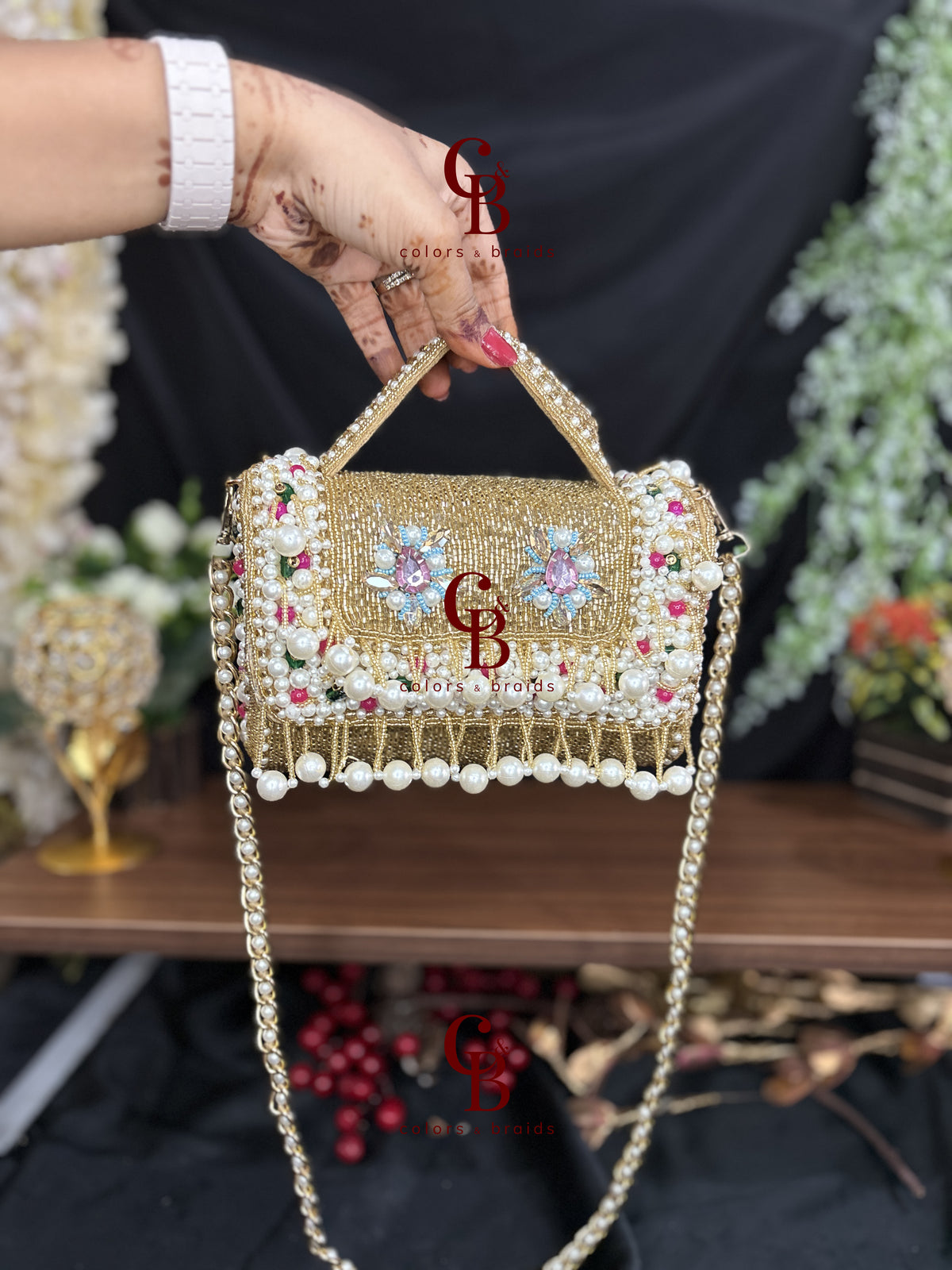 Gulnaaz Flap in Pink and Gold CutDana